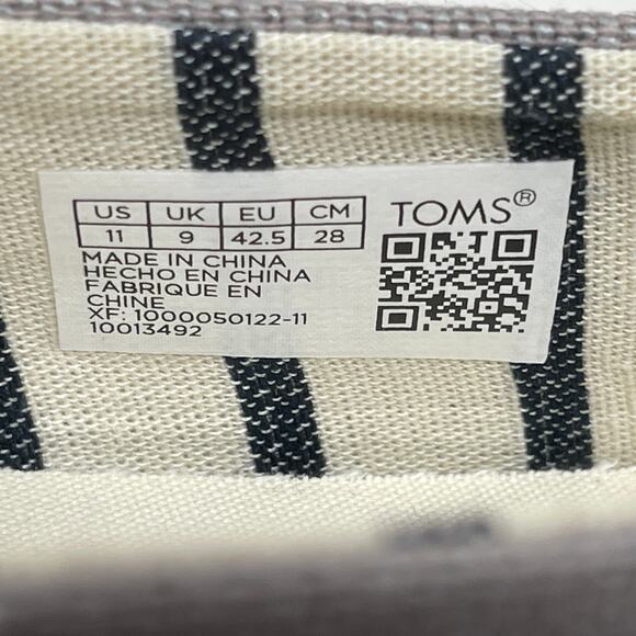 Toms Alpargata Heritage Canvas Slip Ons Womens Sz 11 Gray I.1.6 - Picture 14 of 14